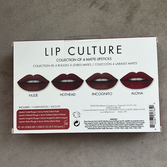 New! Sealed! Bellapierre Lip Culture 4 Matte Lipsticks - Picture 2 of 4